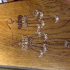 Gold long butterfly earrings❤️